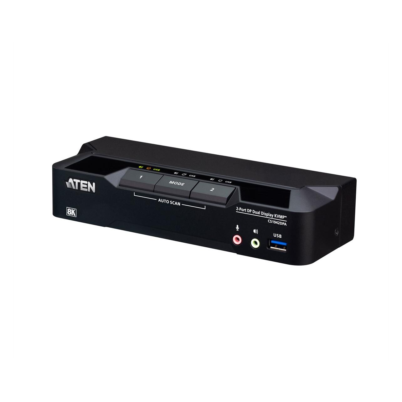 Aten CS1942DPA KVMP-Switch 2-fach Dual-Display, DisplayPort, USB 3.0, 8K (CS1942DPA)