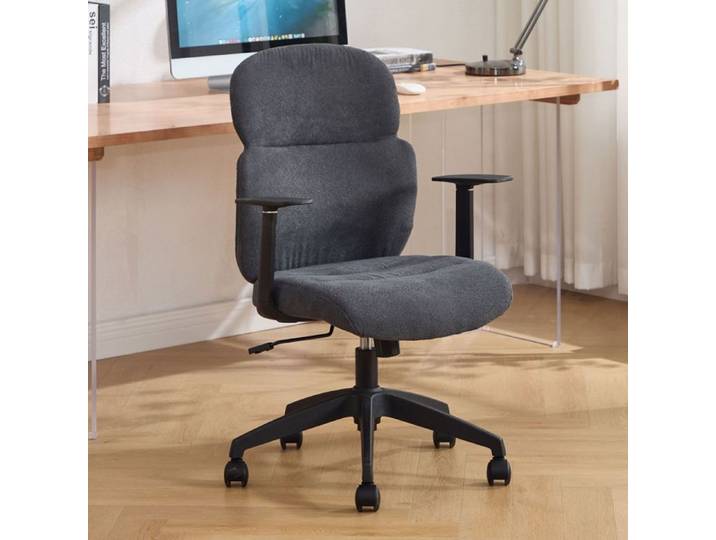 Ya-Home Fauteuil de Bureau Ergonomique Chaise de Bureau Pivotante à 360° Siège Bureau Hauteur Réglable pour Chambre Chenille