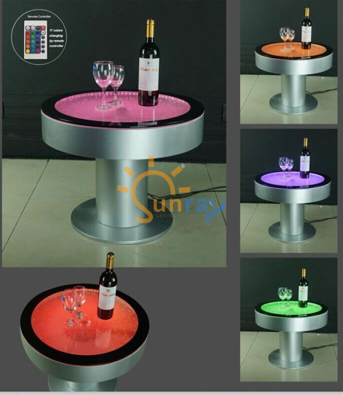 Design salontafel met waterkolom en LED-verlichting
