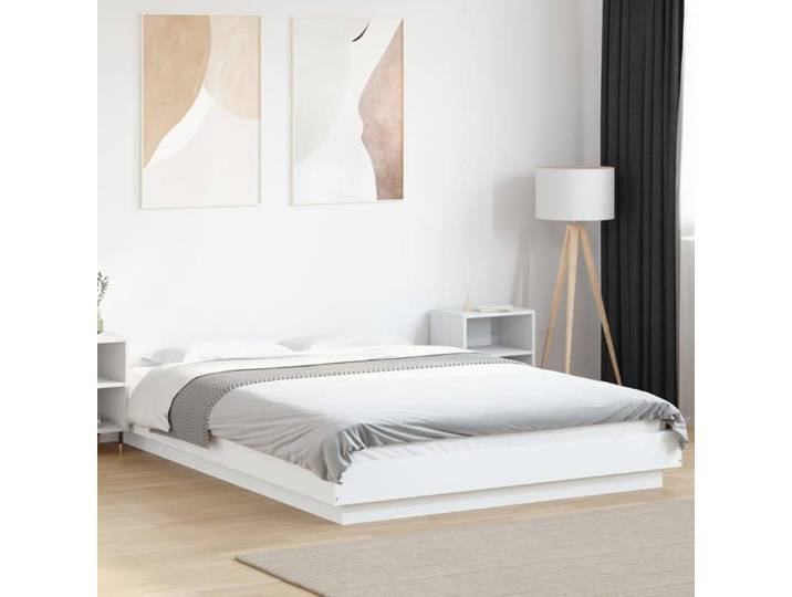 SALE 2025 Structure/Cadre de lit - Lit 2 personnes - blanc 140x190 cm 51.44 Kg 6810