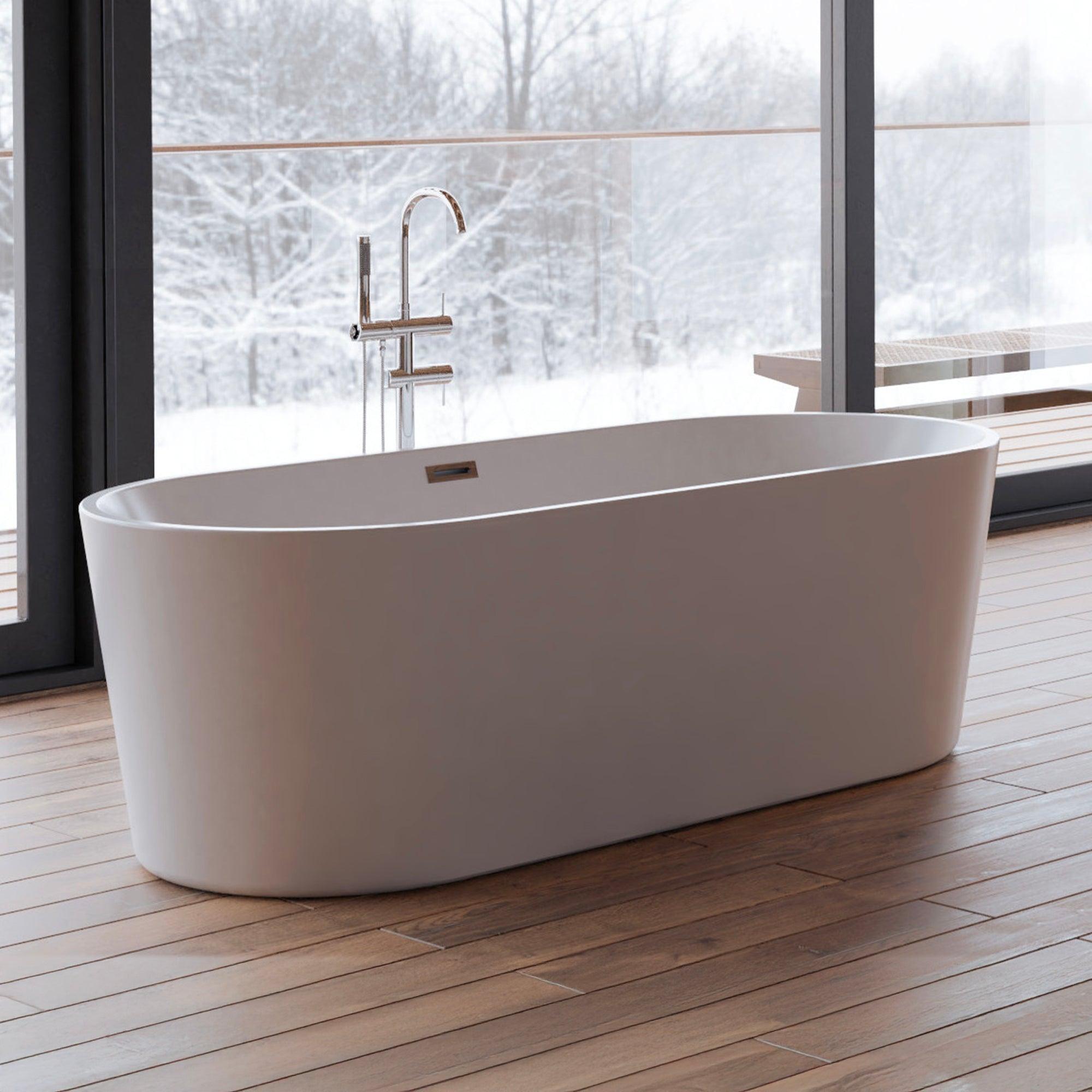 Freistehende Badewanne Jade 170 weiß 170 x80 x58 cm