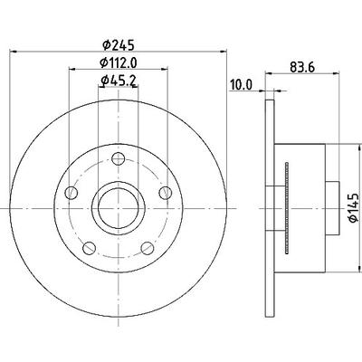 Hella 1x Bremsscheibe [Hersteller-Nr. 8DD355120-151] für Audi