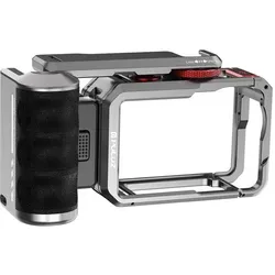 Puluz Titanium expansion cage with handle and additional connections for DJI Osmo Action 6, Action Cam Zubehör, Silber
