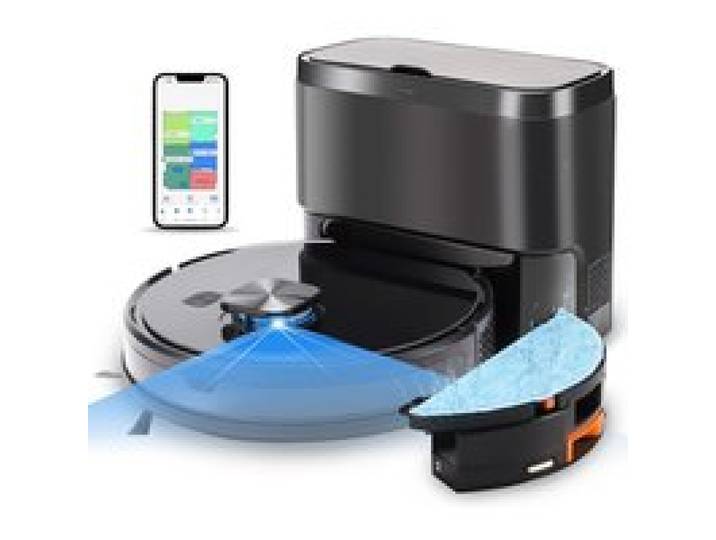 Robot Aspirateur Laveur avec Station 5000 Pa - 6000mAh Autovidage Aspiration et Lavage 4 en 1 Aspirateur Robot Navigation Lidar