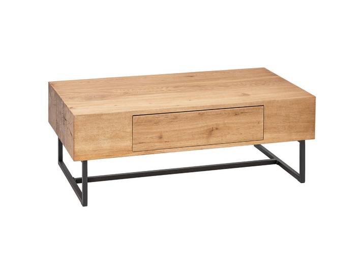 Novel Couchtisch, Schwarz, Eiche, Holz, Eiche, furniert, massiv, 1 Schublade(n) Schubladen, rechteckig, eckig, 59.5x40x110 cm, Holzmöbel, Holztische, Couchtische Holz