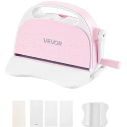 VEVOR Manuelle Stanz- & Prägemaschine, 76 mm Schnittbreite, Tragbare Embossing Machine mit Stanzplatten, Ergonomischer Griff, für Kunsthandwerk, Scrapbooking, Kartenherstellung & Bastelarbeiten