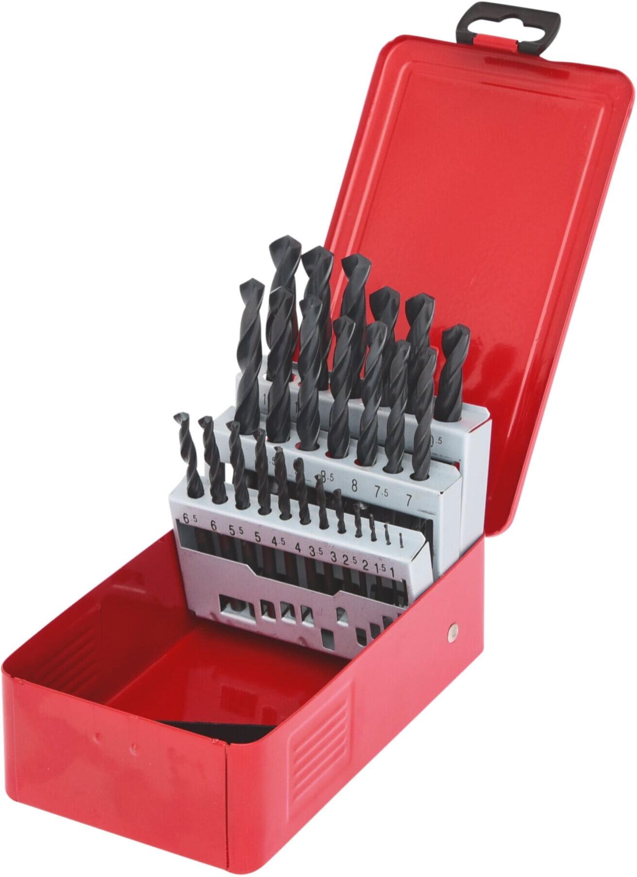 KS Tools HSS-R Spiralbohrer-Satz, Stahlblechkassette, 25-teilig, 1-13mm (330.1613)