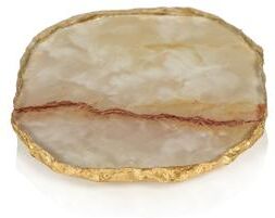 Zodax Viken 4-Piece Agate Marble Glass Coaster Set