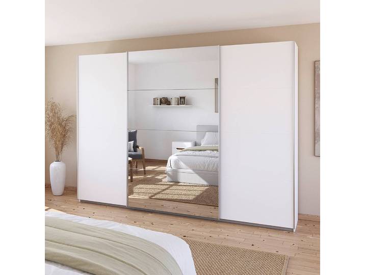 Schwebetürenschrank - Spiegel 315cm Weiß/Alpinweiß