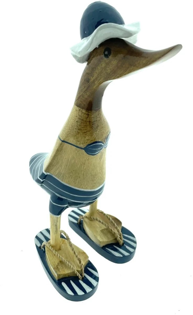 Jesse Houten Eend Decoratie - Donkerblauw/Wit - Maat M