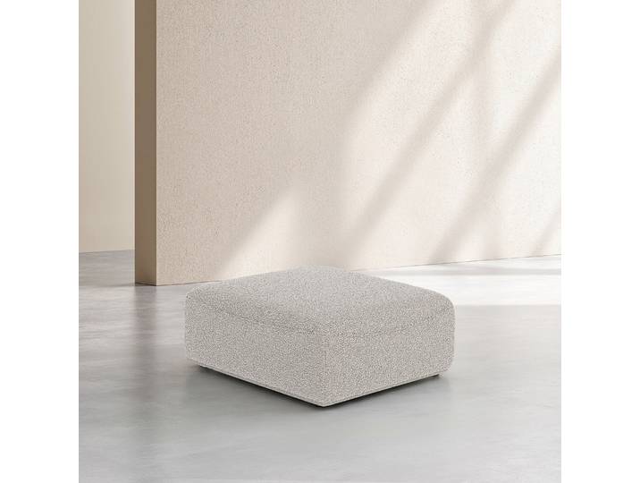 HABITAT - Repose-pieds en tissu bouclette - Gris perle - Rudolf