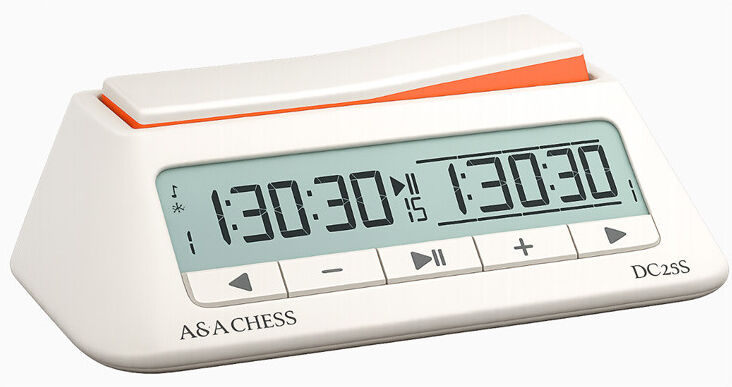 Loisirs Nouveaux Pendule d'Échecs Numérique Horloge blanche DC25S - A&A Chess
