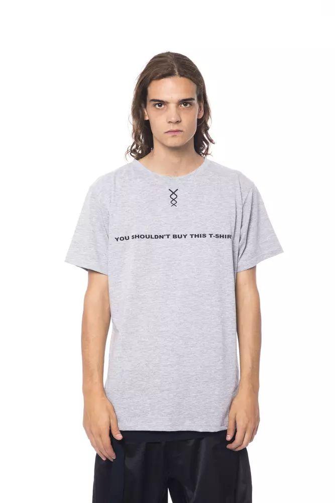 Graues T-Shirt mit Kurzarm und Grafik