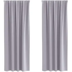 vidaXL Verdunkelungs-Vorhänge mit Ringen 2pcs Metallic Grau