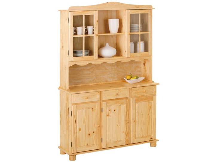 STAN - Buffet Vaisselier 5 Portes 3 Tiroirs Bois Massif