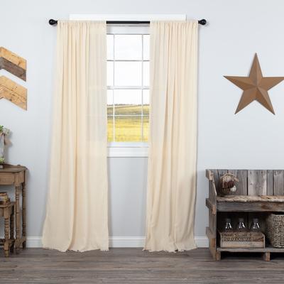 VHC Brands Tobacco Cloth Panel Fringed Set of 2 84x40