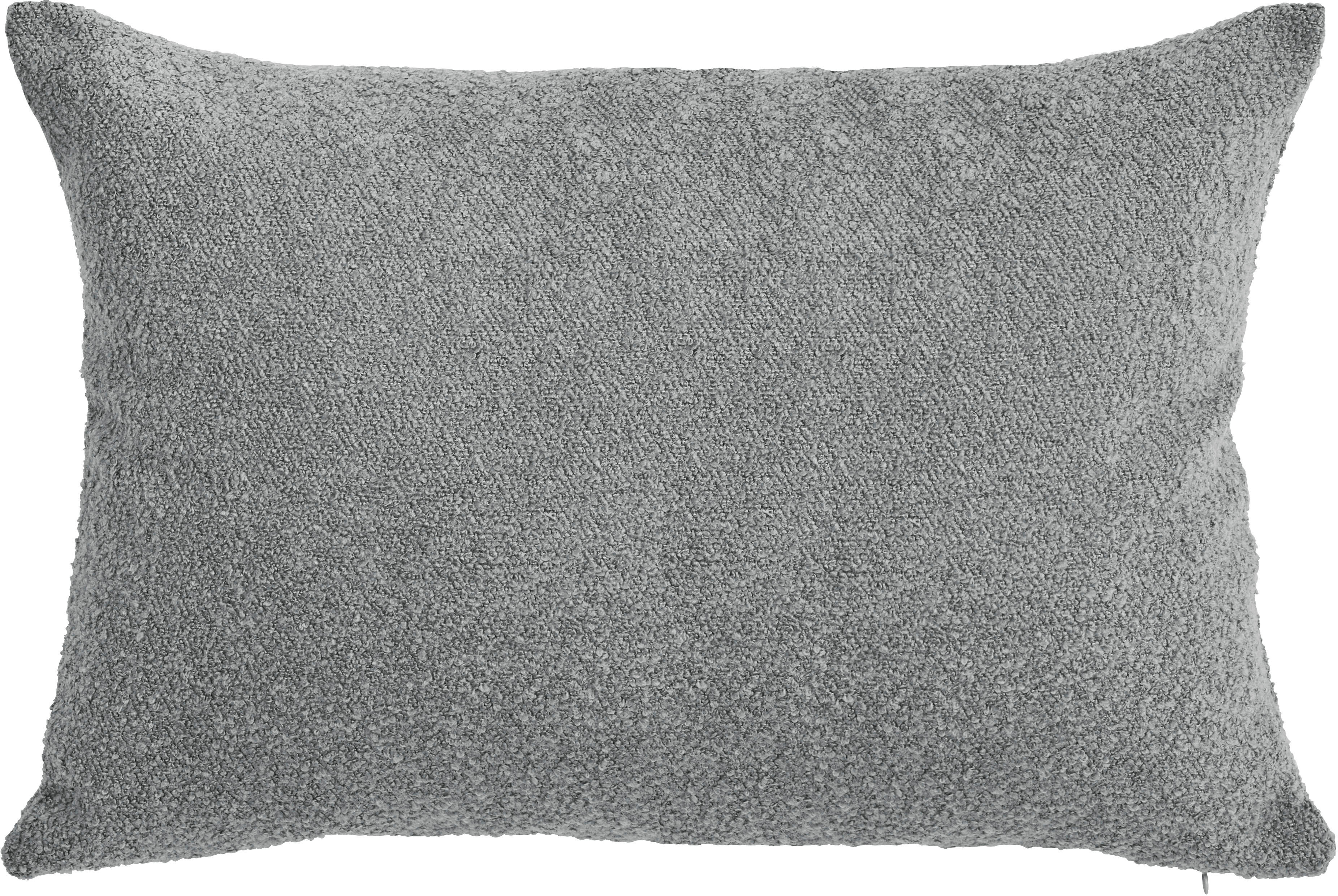 Kissenhülle DONE. "Touch", silber (silberfarben), B:60cm L:40cm, Polyester, Obermaterial: 57% Polyacryl, 43% Polyester, Kissenbezüge, Kissenhülle, Einfarbige Kissenhülle aus weichem Bouclé-Stoff silberfarben B/L: 60cm x 40cm, 1 Stk., Polyester