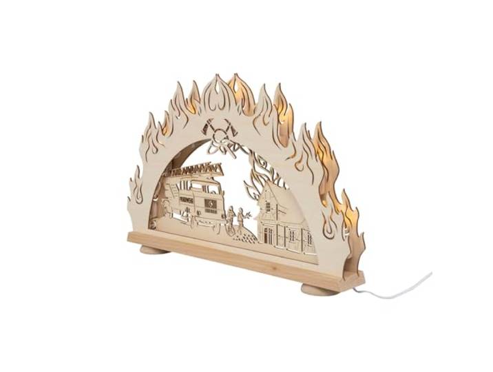 SAICO Original 3D Schwibbogen Feuerwehr Leuchtbogen
