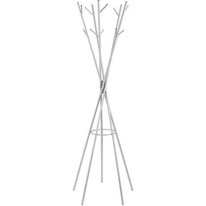 Böttcher-AG Garderobenständer silber, mit 10 Haken, aus Metall, 170 x 55cm
