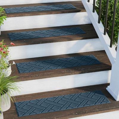 Bungalow Dba Matterly Lattice Stair Treads Set of Four, Set of Four, Navy