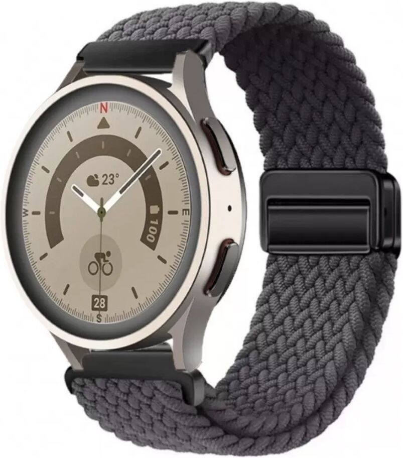 INF Magnetisches Nylon-Armband, kompatibel mit Samsung Watch7/6 - Grau 22 mm