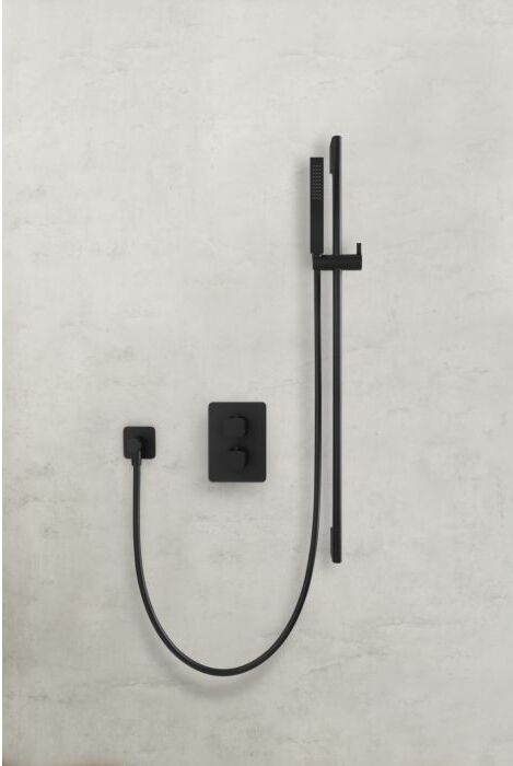 Herzbach Deep Black Fertigmontageset 36.220555.1.12 für Unterputz-Brausearmatur, schwarz matt