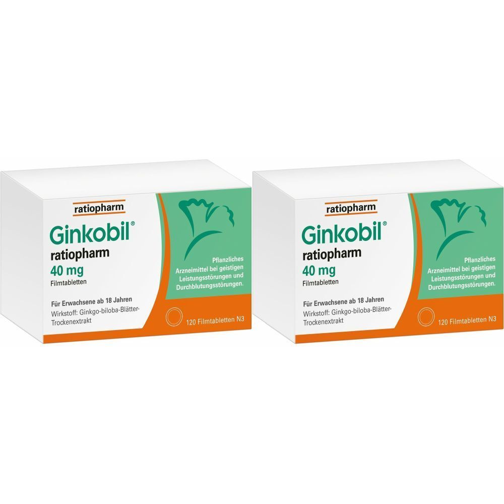 GINKOBIL-ratiopjarm 40mg Filmtabletten 2x120 St