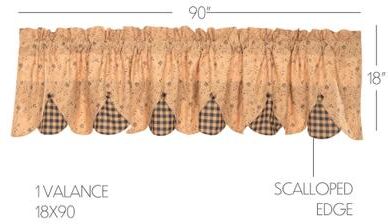 VHC Brands Sawyer Mill Black Patchwork Valance 19x72 - M