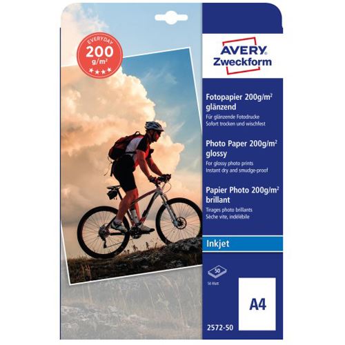 AVERY Zweckform Fotopapier 2572-50 DIN A4 hochglänzend 200 g/qm 50 Blatt