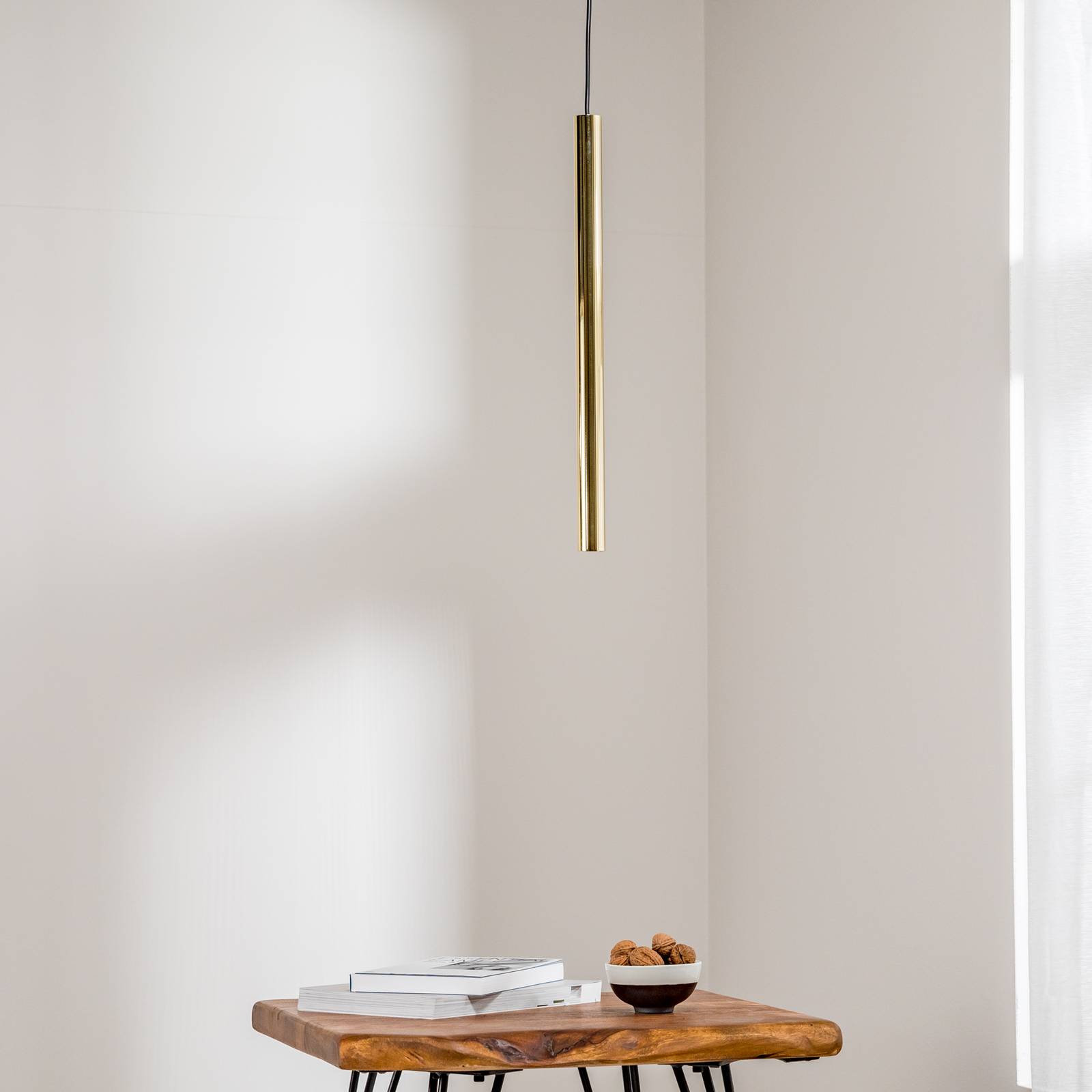 Hängelampe Sone Argon, dimmbar, messing / gold, für Wohn- / Esszimmer, Metall, Pendelleuchte