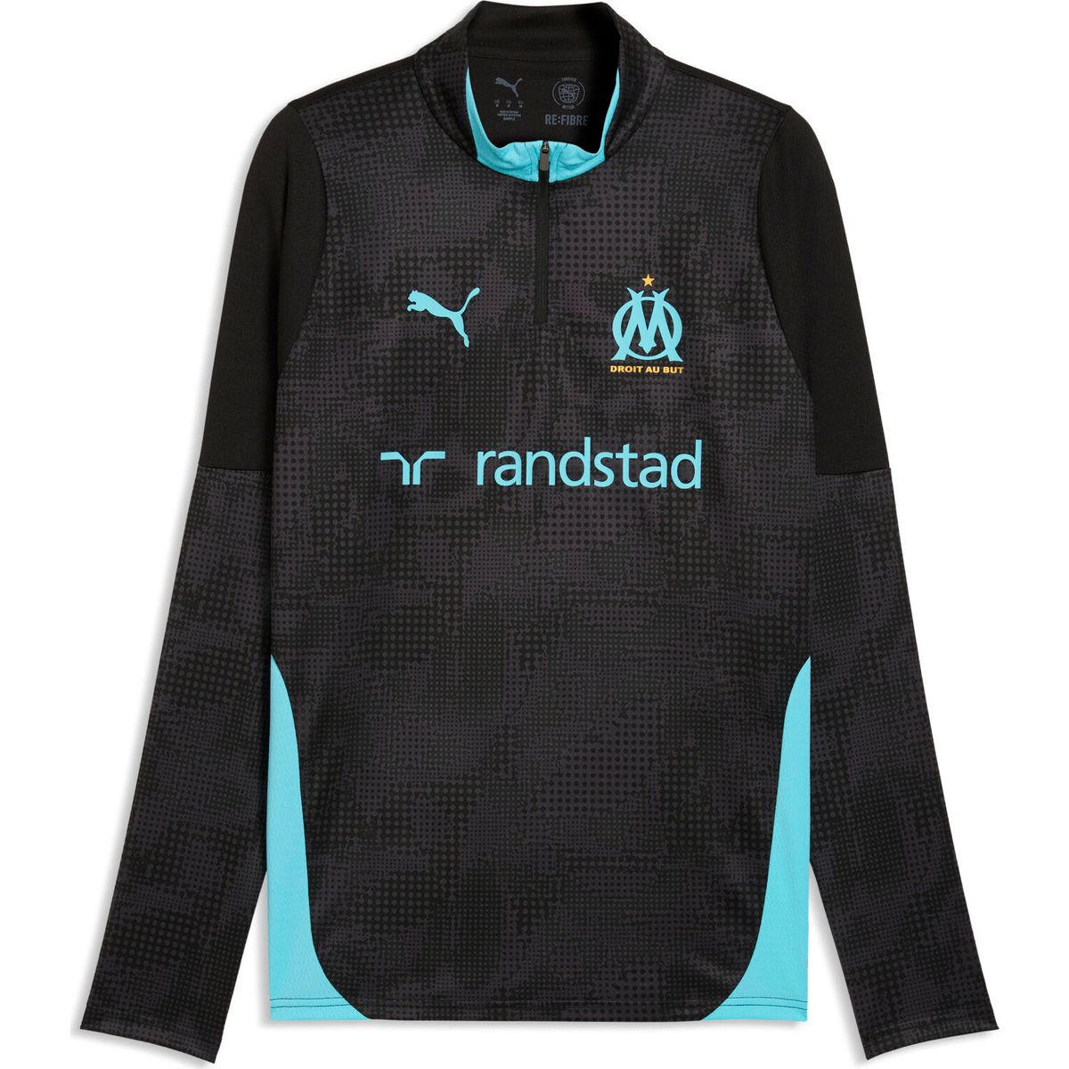 Puma OM Training 1/4 Zip Top puma black-team aqua (26) M 781534-26-M