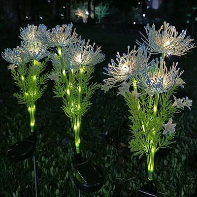 Inspired Living Solar Shore Flower Stake Lights Waterproof Outdoor Solar Stake Lights For Garden & Yard Decor blue