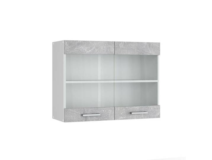 Armoire en verre R-Line 80cm Béton/Blanc Vicco 30252