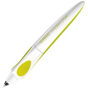 Herlitz Tintenroller 11378767 my.pen Style Fresh, Citrus, weiß / gelb, 0,8mm, Schreibfarbe blau