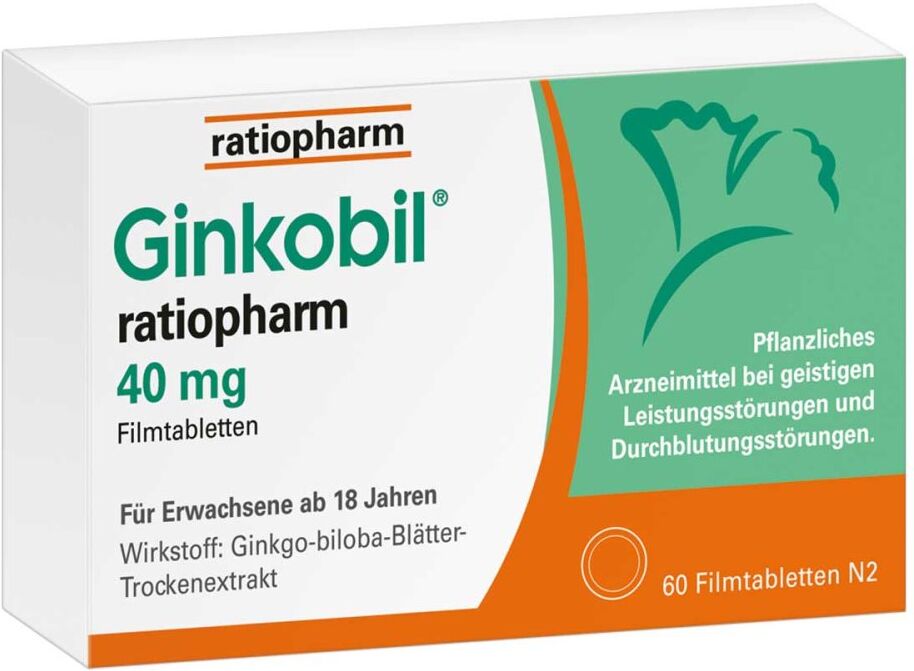 Ginkobil ratiopharm 40mg mit Ginkgo biloba 60stk