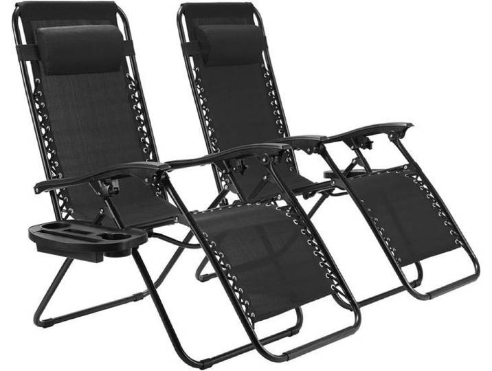 2PC Chaise Longue Jardin Exterieur Pliable inclinable transat Bain de Soleil fauteuil relax jardin Ergonomique et Respirant