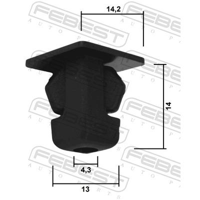 FEBEST Clip, Zier-/Schutzleiste 88570-126 für HONDA