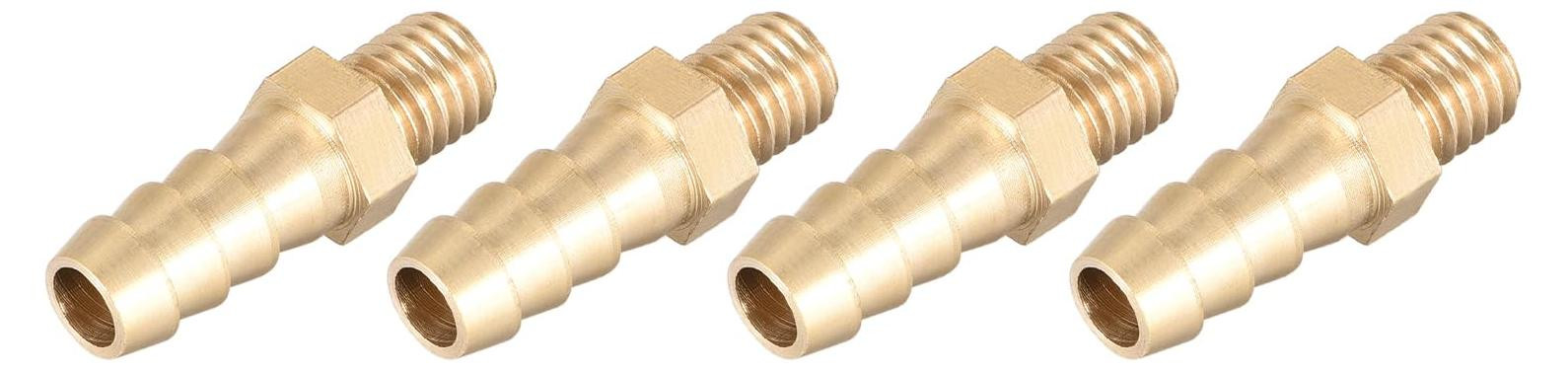 Solidchoice Messing Slangfitting M8-1.25 x 8mm - Set van 4 stuks