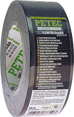 Petec Klebeband Uni-Gewebeband, Schwarz, 48 Mm X 50 M 87350