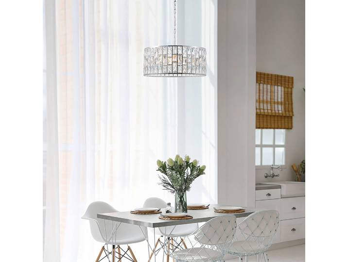 Lustre Gelid Ø 50cm Argenté Verre cristal / Métal mixte E27