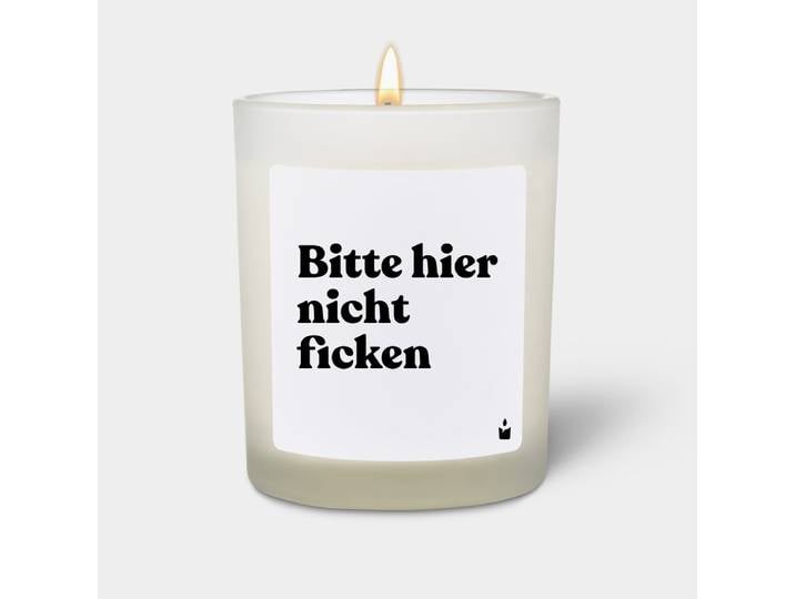 Duftkerze Weiss Woody Bitte hier nicht ficken
