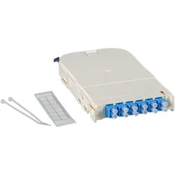 EFB Elektronik FTTH Moduleinschub für FTTH-BGT,,12 Port LC mit OS2 Keramik Kupplungen, Serverschrank Zubehör, Blau, Weiss