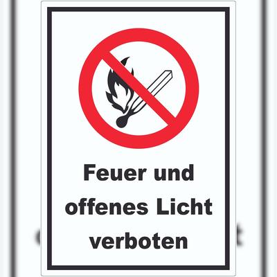HB-Druck Feuer und offenes Licht verboten Aufkleber A0 (841x1189mm)