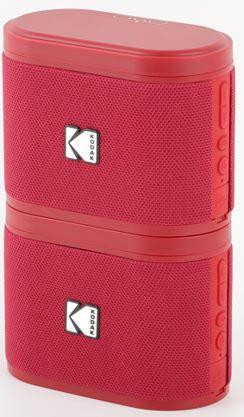 Kodak SoundBrix Draadloze Stapelbare Speaker Reverb Rood, 2 stuks