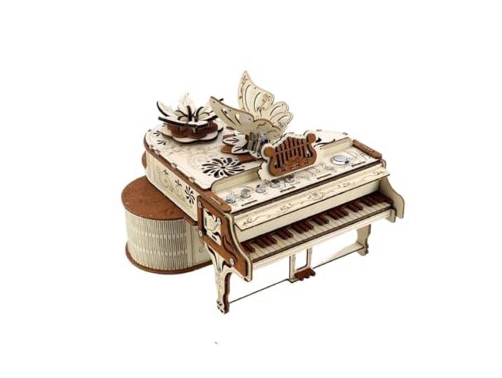 VNCdfhETs Dekorative Spieluhr Kreative Klavier-Spieluhr Aus Holz, Handgefertigt, Phonograph, Bluetooth-Verbindung Musikalisches Erinnerungsstück