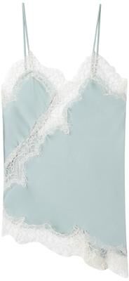 Retailers Go Asymmetrical Lace Satin Cami Top For Women sky Blue l