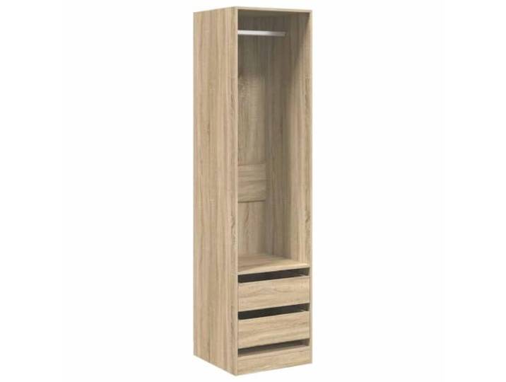 smnyxs Kleiderschrank mit Schubladen Eiche Sonoma Holz 2 Schubladen, offenes Fach, Kleiderstange, Sonoma-Eiche, Holzwerkstoff, leicht zu reinigen, einfach zu montieren