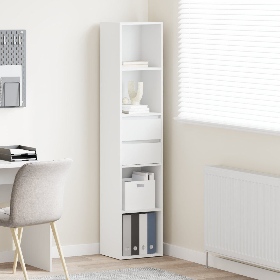 Latitude Run Atherton 171 cm H x 36 cm W Standard Bookcase White 171cm H X 36cm W X 30cm D