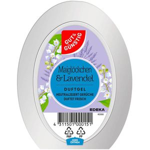 Gut&Günstig Raumduft Duftspender, 150g, Gel, neutralisiert Gerüch, Maiglöckchen & Lavendel