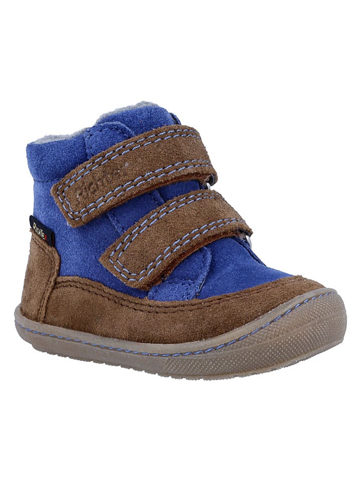 Richter Shoes Leder-Barfußschuhe "Maxi" in Hellbraun/ Blau - 25